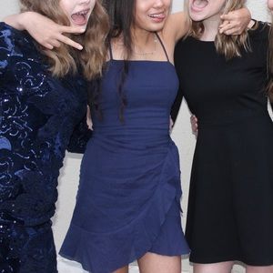 Princess Polly Navy Blue Wrap Sundress